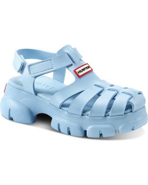 HUNTER Belah Lug Sole Fisherman Sandal - Blue