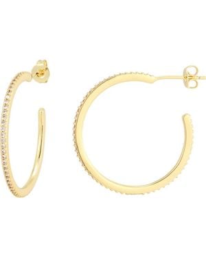 Adornia 14K Plated Thin Hoop Earrings - Metallic