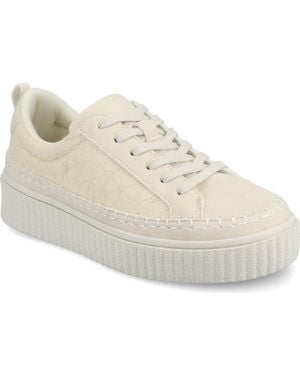 Journee Collection Pazey Platform Sneaker - White