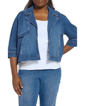 Lyssé Jeanne Crop Trench Jacket - Blue