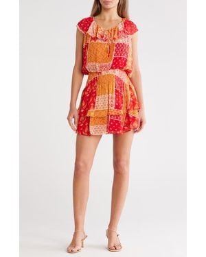 Ramy Brook Mittie Cap Sleeve Tiered Minidress