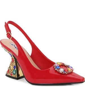 Lady Couture Spotlight Pointed Toe Slingback Pump - Red