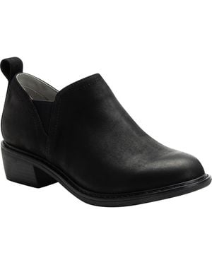 Alegria By Pg Lite Leather Almond Toe Ankle Booties - Black