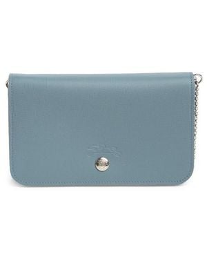 Longchamp Le Pliage Wallet On A Chain - Blue