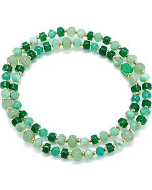 Panacea Set Of 2 Beaded Stretch Bracelets - Green