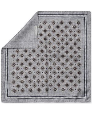 Jack Victor Anwoth Reversible Silk Pocket Square - Gray