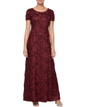 cotton a-line dress Embroidered Fit & Flare Dress with Illusion Neckline and Shawl main image 1