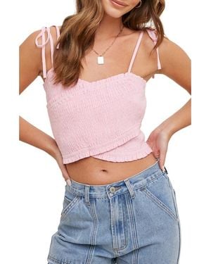 Wishlist Smocked Crossover Tank - Purple