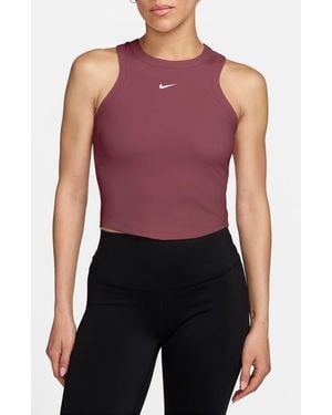Nike One Fitted Dri-Fit Cropped Tank Top - Purple