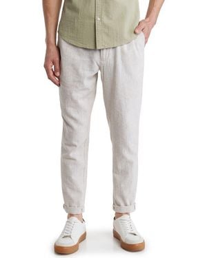14th & Union Linen Blend Elastic Waist Pants - Gray