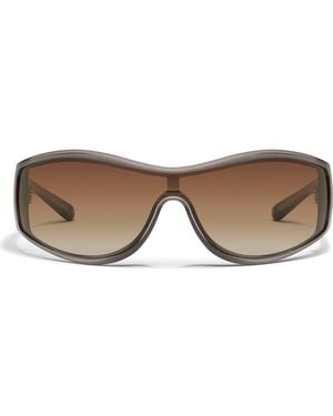 Quay 145Mm Speed Dial Shield Gradient Sunglasses - Brown