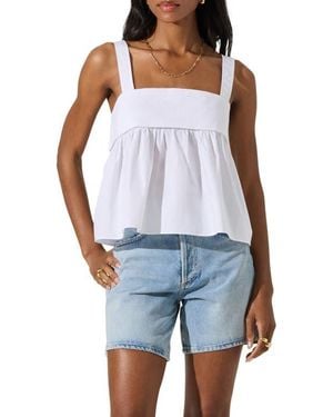 Astr Cotton Babydoll Tank - Blue