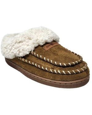 GAAHUU Double Stitched Faux Shearling Lined Slipper - Brown