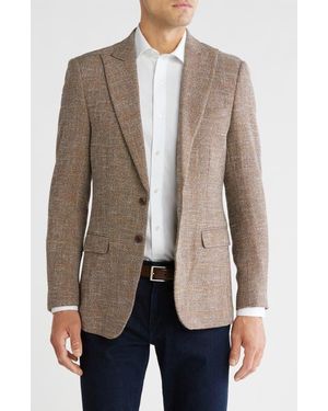 T.R. Premium Solid Slim Fit Blazer - Brown