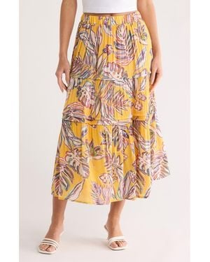 Nanette Lepore Printed Tiered Skirt - Orange