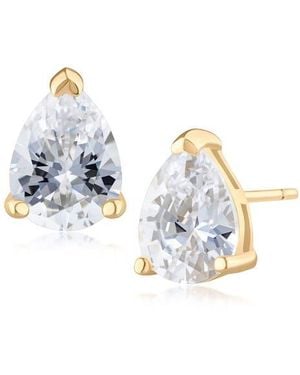 Jardin Pear Cut Cubic Zirconia Stud Earrings - Blue