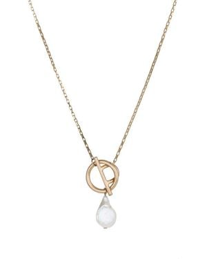Saachi Freshwater Pearl 2-Piece Drop Earrings & Pendant Necklace Set - Metallic