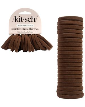 Kitsch 20-Piece Seamless Recycled Nylon Hair Tie - Brown