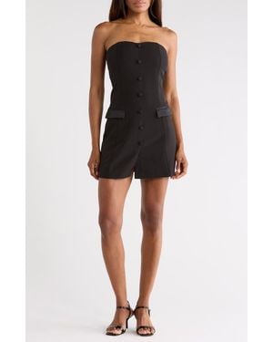 Lulus Beatrice Strapless Blazer Dress - Black