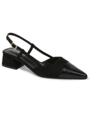 BERNESS Slingback Block Heel Pump - Black