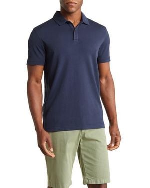 14th & Union Solid Interlock Polo - Blue