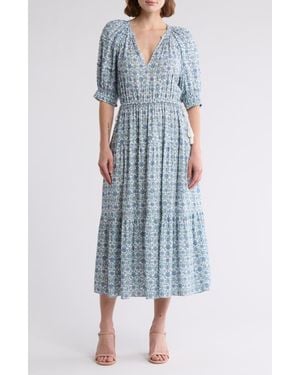 AREA STARS Tassel Tie Midi Dress - Blue