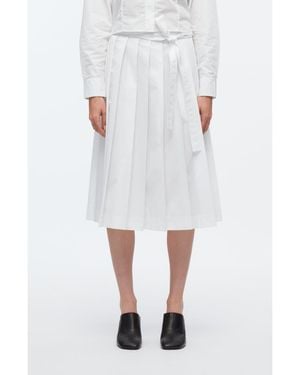 3.1 Phillip Lim Knife Pleat Belted Midi Skirt - White