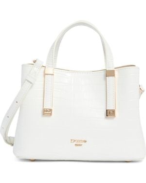 Dune Dinky Dorrie Croc Embossed Faux Leather Satchel - White