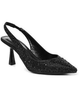 Nicole Miller Embellished Pointed Toe Slingback Pump - Black