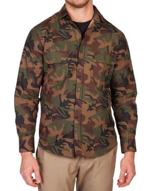 Tailorbyrd Camo Print Long Sleeve Shirt - Brown