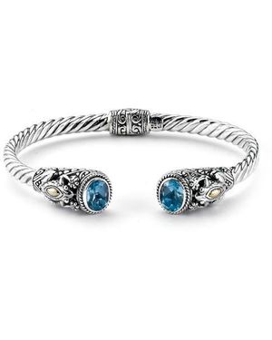 Samuel B. Semiprecious Stone Textured Frog Bangle Bracelet - Blue