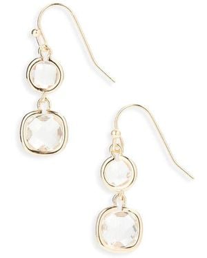 Cara Crystal Linear Drop Earrings - White