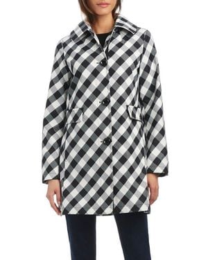 Kate Spade Hooded Water Resistant A-Line Trench Coat - Black