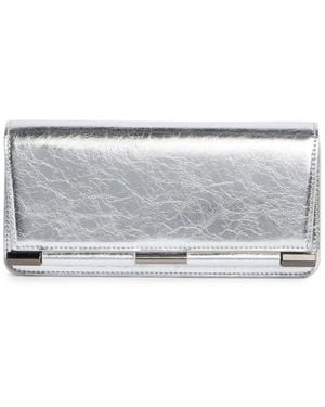 BCBGMAXAZRIA Bar Hardware Metallic Clutch - Gray