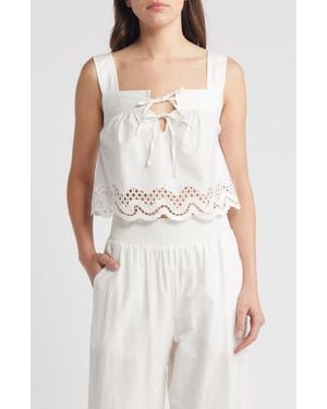 Rails Blythe Sleeveless Crop Top - White