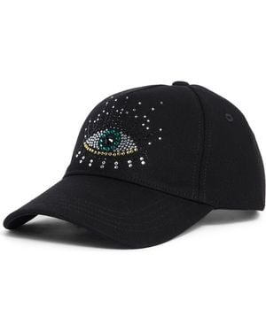 Kurt Geiger Evil Eye Embellished Adjustable Baseball Cap - Black