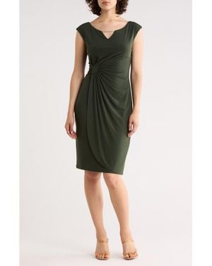 Connected Apparel Ity Trim Detail Sheath Dress - Green