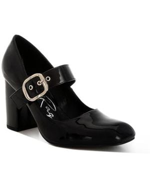 LONDON RAG Primula Block Heel Mary Jane Pump - Black