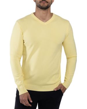 Xray Jeans V-Neck Ribbed Knit Sweater - Yellow