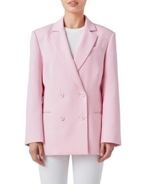 Endless Rose Double Breasted Blazer - Pink
