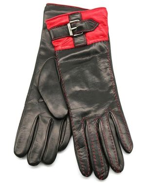 Portolano Buckle Leather Gloves - Gray