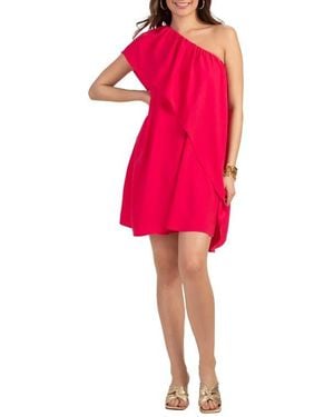 navy blue dress for baby girl Trina Turk Honest Belted Asymmetric Midi-Dress main image 1