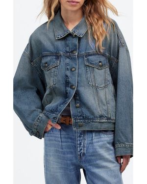 Madewell Crop Relaxed Denim Trucker Jacket - Blue