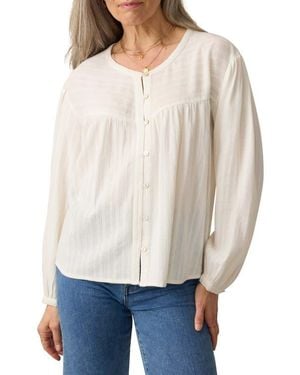 Faherty Lena Organic Linen Button-Up Top - White