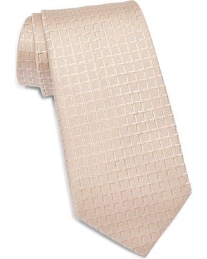 Calvin Klein Foster Grid Jacquard Tie - Natural