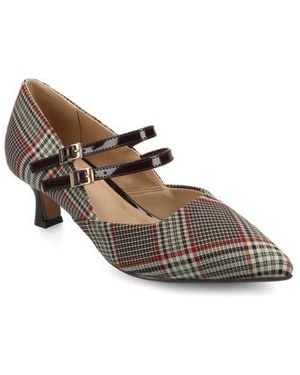 Journee Collection Carnation Kitten Heel Mary Jane Pump - Brown