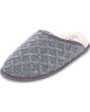 FLOOPI Isabel Lattice Knit Scuff Slipper - Gray