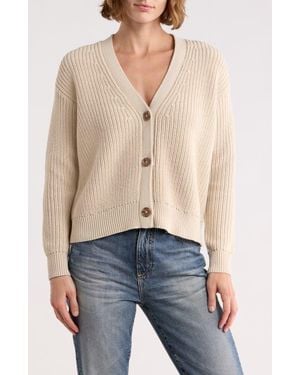 Tahari V-Neck Cardigan Sweater - Natural