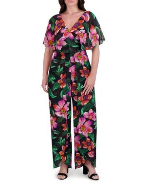 Kensie Floral Print Jumpsuit - Red