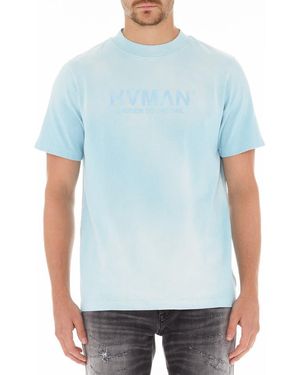 HVMAN Basic Logo Cotton T-Shirt - Blue